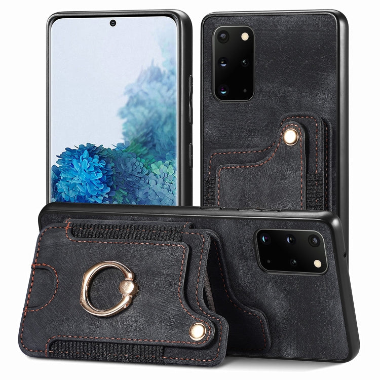 Retro Skin-feel Ring Multi-card Wallet Phone Case