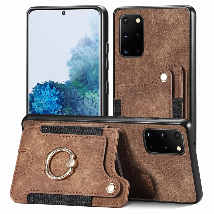 Retro Skin-feel Ring Multi-card Wallet Phone Case