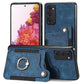 Retro Skin-feel Ring Multi-card Wallet Phone Case