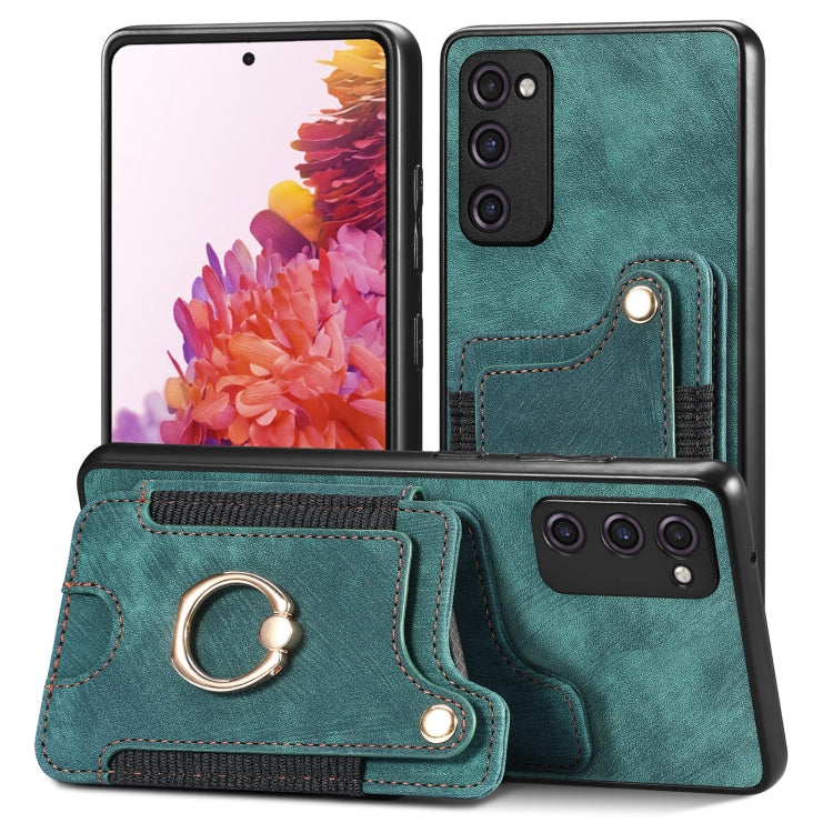 Retro Skin-feel Ring Multi-card Wallet Phone Case