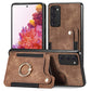 Retro Skin-feel Ring Multi-card Wallet Phone Case