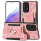 Retro Skin-feel Ring Multi-card Wallet Phone Case