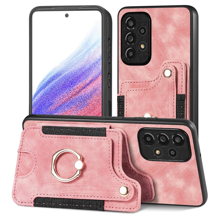 Retro Skin-feel Ring Multi-card Wallet Phone Case