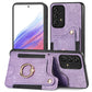 Retro Skin-feel Ring Multi-card Wallet Phone Case
