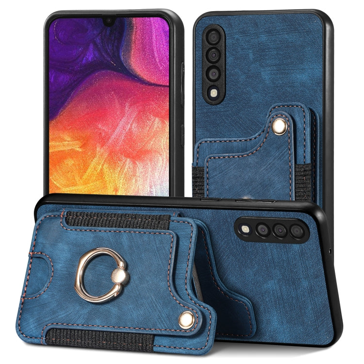 Retro Skin-feel Ring Multi-card Wallet Phone Case