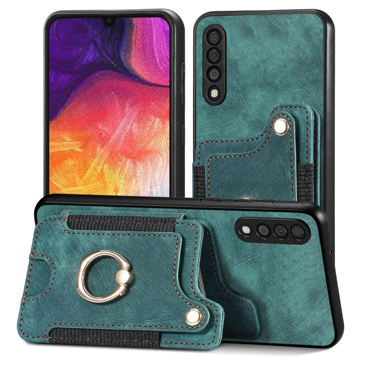 Retro Skin-feel Ring Multi-card Wallet Phone Case