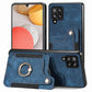 Retro Skin-feel Ring Multi-card Wallet Phone Case