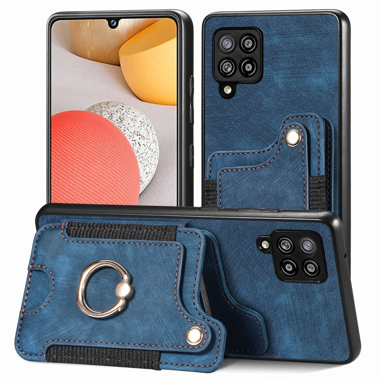 Retro Skin-feel Ring Multi-card Wallet Phone Case