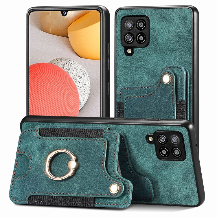 Retro Skin-feel Ring Multi-card Wallet Phone Case