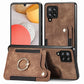 Retro Skin-feel Ring Multi-card Wallet Phone Case