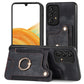 Retro Skin-feel Ring Multi-card Wallet Phone Case