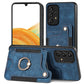 Retro Skin-feel Ring Multi-card Wallet Phone Case