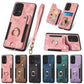 Retro Skin-feel Ring Multi-card Wallet Phone Case