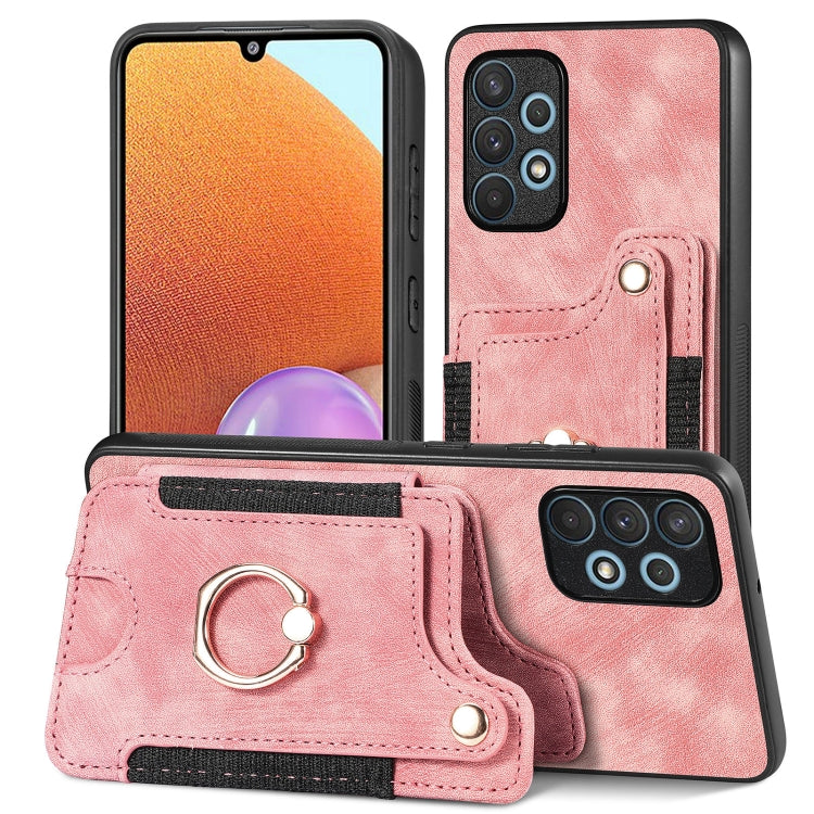 Retro Skin-feel Ring Multi-card Wallet Phone Case