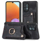 Retro Skin-feel Ring Multi-card Wallet Phone Case