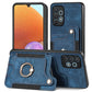 Retro Skin-feel Ring Multi-card Wallet Phone Case