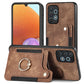 Retro Skin-feel Ring Multi-card Wallet Phone Case