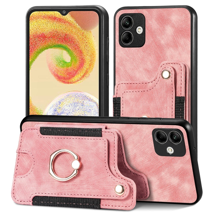 Retro Skin-feel Ring Multi-card Wallet Phone Case