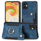 Retro Skin-feel Ring Multi-card Wallet Phone Case
