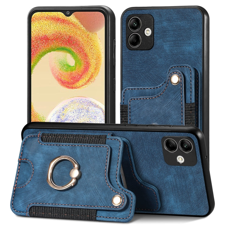 Retro Skin-feel Ring Multi-card Wallet Phone Case