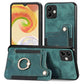 Retro Skin-feel Ring Multi-card Wallet Phone Case