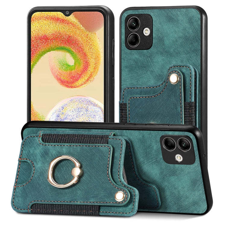Retro Skin-feel Ring Multi-card Wallet Phone Case