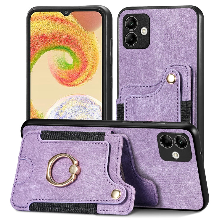 Retro Skin-feel Ring Multi-card Wallet Phone Case