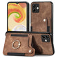 Retro Skin-feel Ring Multi-card Wallet Phone Case