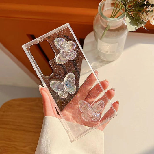 Clear Crystal Butterflies TPU Phone Case