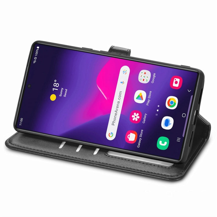 Retro Solid Color Buckle Leather Phone Case