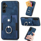Retro Skin-feel Ring Card Wallet Phone Case