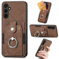 Retro Skin-feel Ring Card Wallet Phone Case