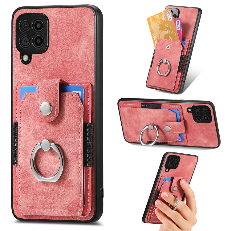 Retro Skin-feel Ring Card Wallet Phone Case
