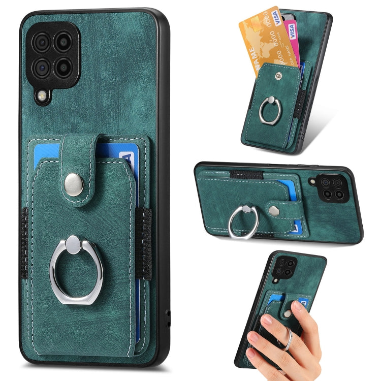 Retro Skin-feel Ring Card Wallet Phone Case