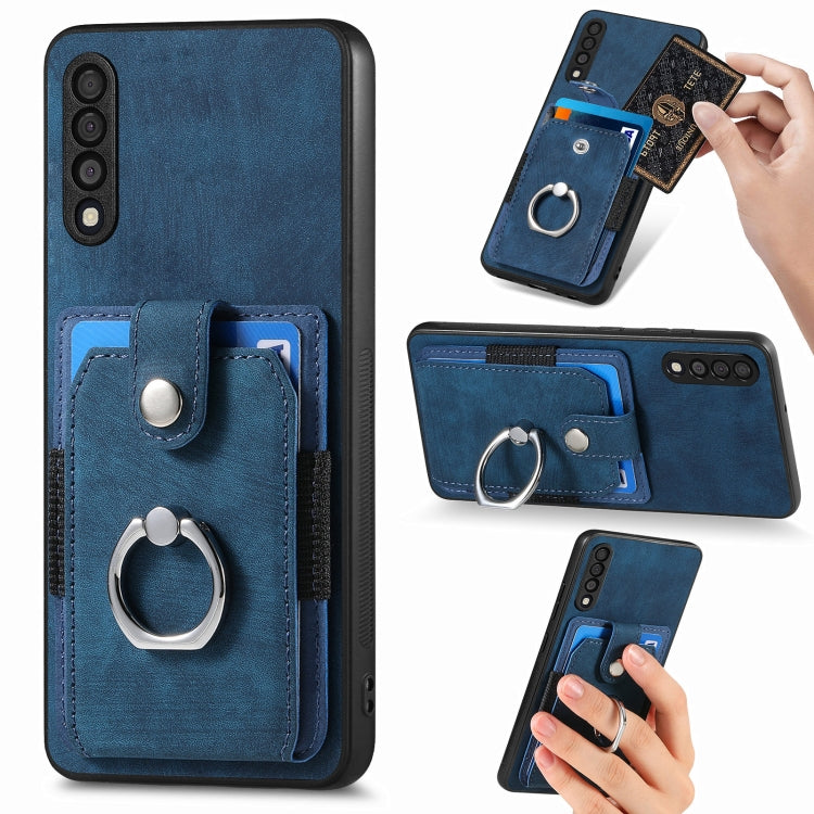Retro Skin-feel Ring Card Wallet Phone Case