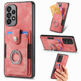 Retro Skin-feel Ring Card Wallet Phone Case