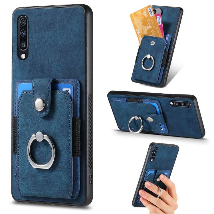 Retro Skin-feel Ring Card Wallet Phone Case