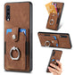 Retro Skin-feel Ring Card Wallet Phone Case