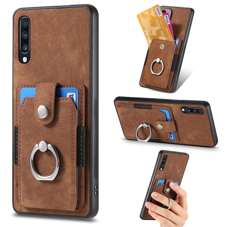 Retro Skin-feel Ring Card Wallet Phone Case