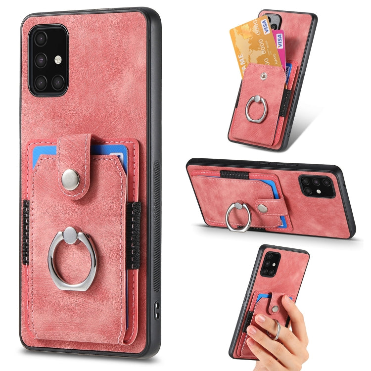 Retro Skin-feel Ring Card Wallet Phone Case