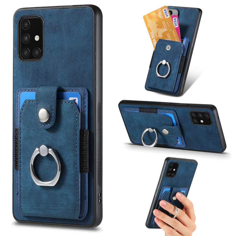 Retro Skin-feel Ring Card Wallet Phone Case