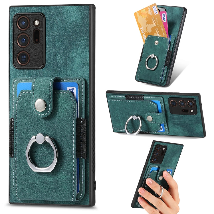 Retro Skin-feel Ring Card Wallet Phone Case