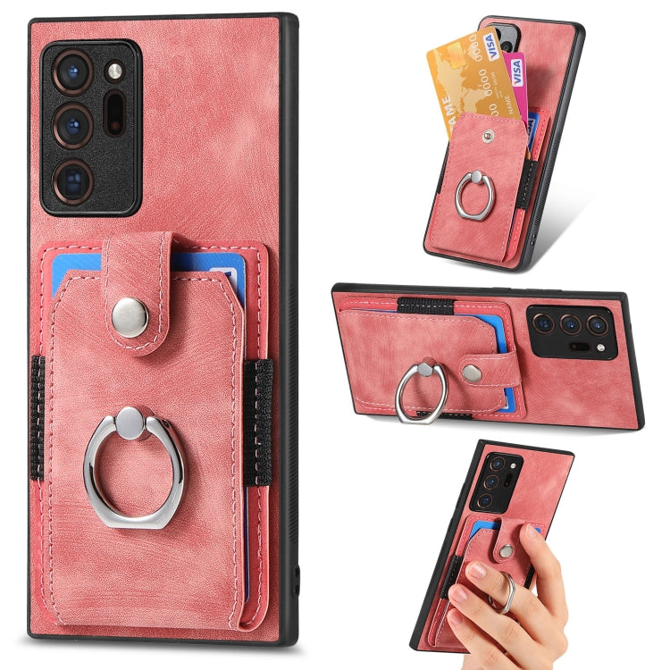 Retro Skin-feel Ring Card Wallet Phone Case