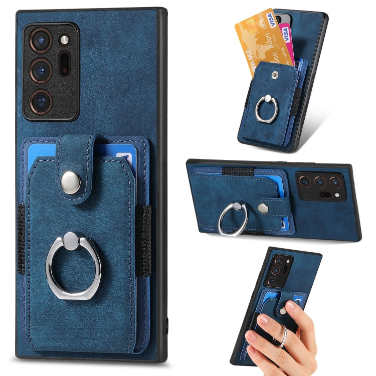 Retro Skin-feel Ring Card Wallet Phone Case