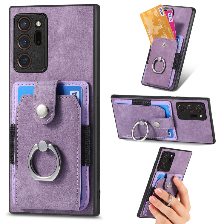 Retro Skin-feel Ring Card Wallet Phone Case