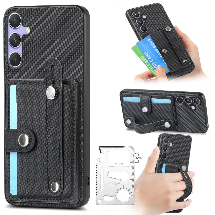 Wristband Kickstand Wallet Back Phone Case with Tool Knife
