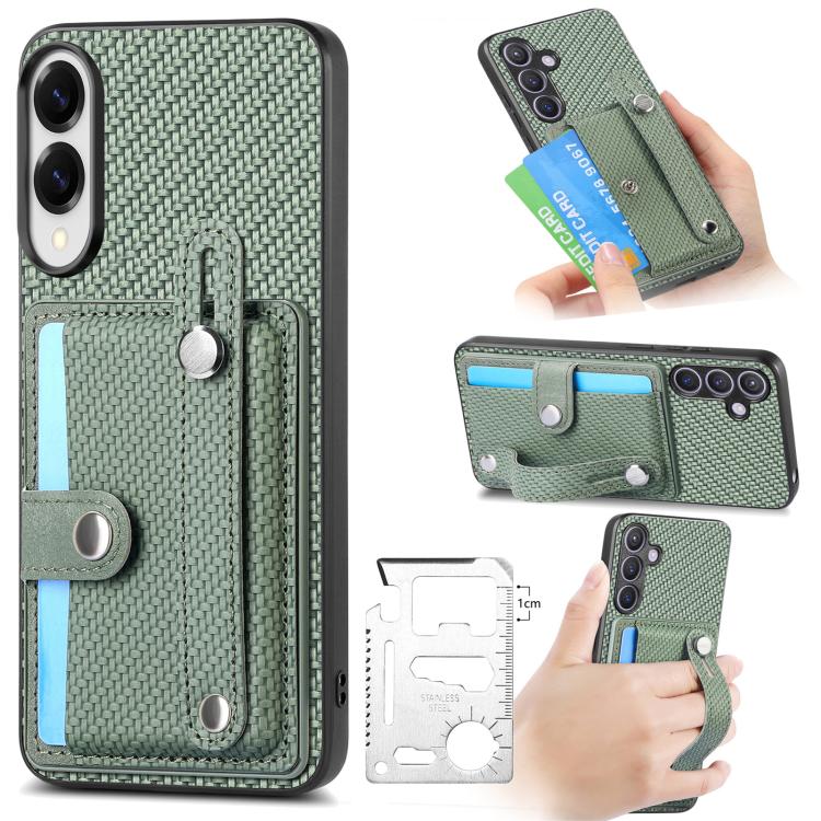 Wristband Kickstand Wallet Back Phone Case with Tool Knife