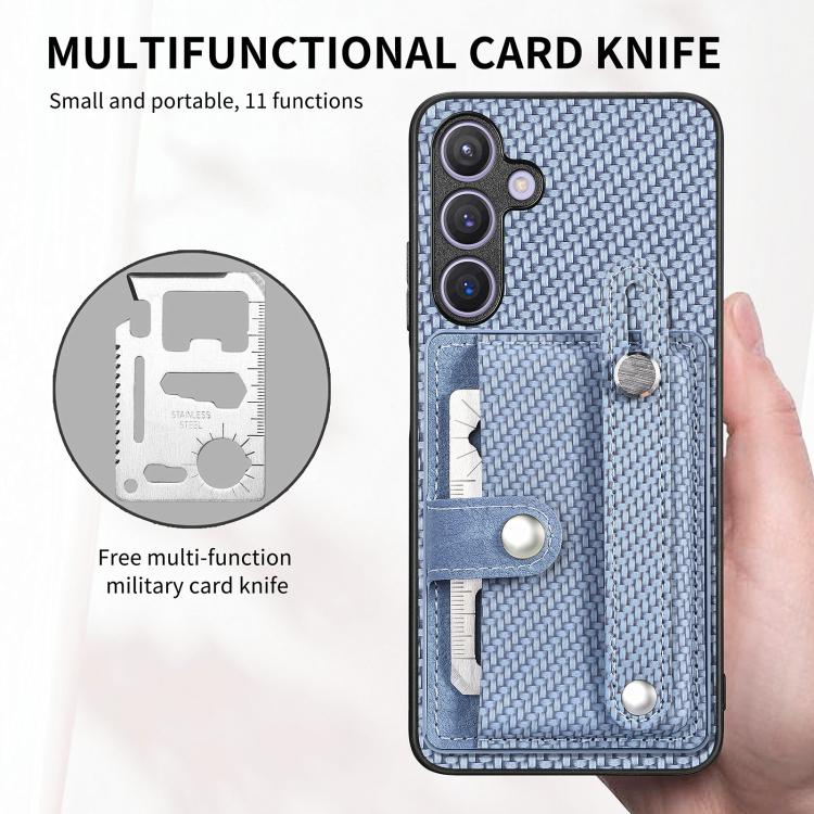 Wristband Kickstand Wallet Back Phone Case with Tool Knife