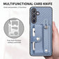 Wristband Kickstand Wallet Back Phone Case with Tool Knife