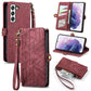 Geometric Zipper Wallet Side Buckle Leather Phone Case